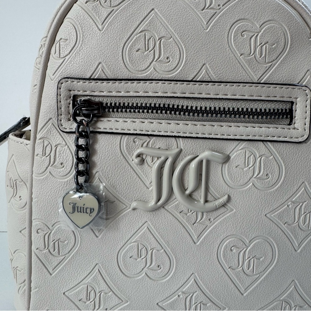 JUICY COUTURE Y2K CRYSTAL GOOD TIMES BACKPACK CREAM - Picture 3 of 12